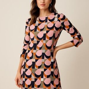 J.McLaughlin Retro Geometric Shift Dress Size Small NWT